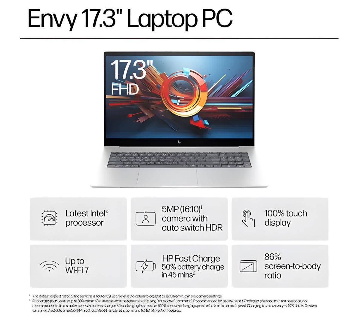 HP Envy 17-da0500sa 17.3" Touchscreen Laptop Intel Core Ultra 7 16GB RAM 1TB SSD RTX 3050
