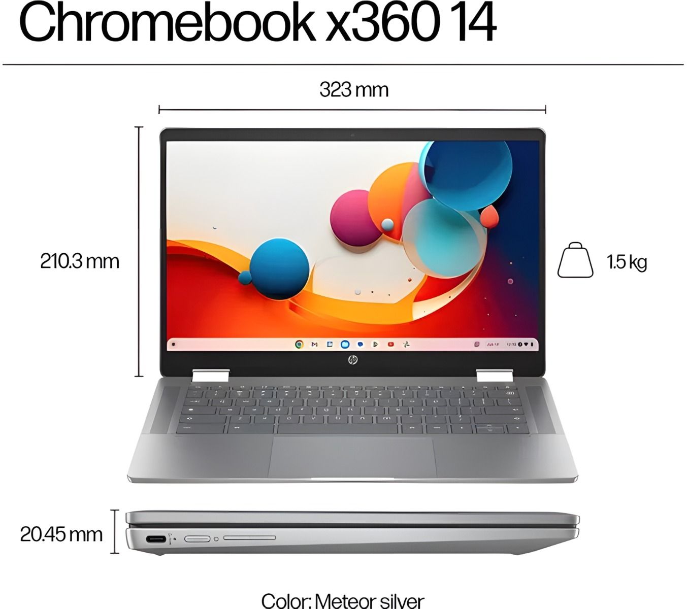 HP Chromebook x360 14b-cd0500sa 14" 2-in-1 Laptop Intel i3 8GB RAM 256GB SSD ChromeOS