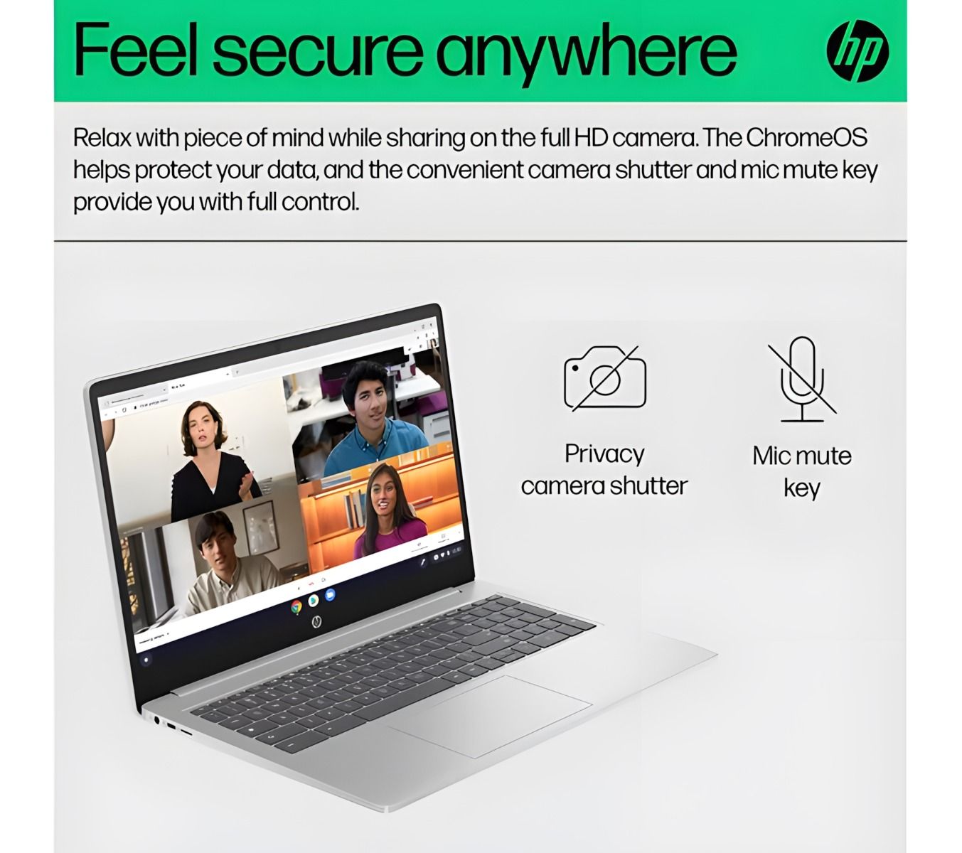 HP Chromebook 15a-nb0504sa 15.6" Laptop Intel N100 4GB RAM 128GB Storage ChromeOS