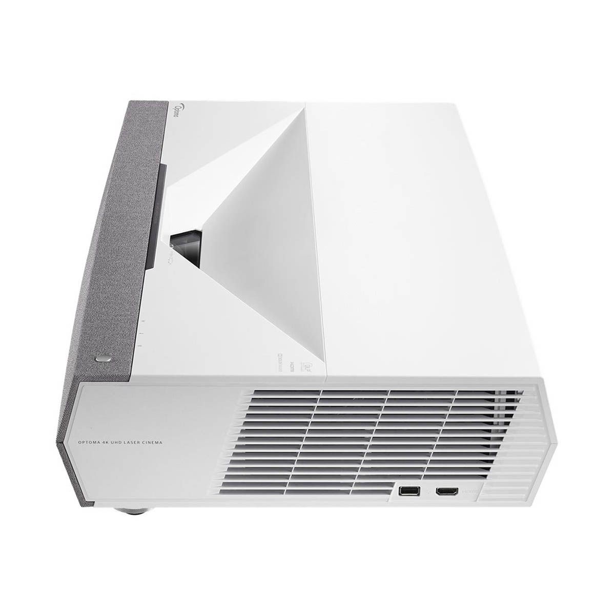 Optoma CinemaX P2 White Smart 4K UHD Laser Projector for Home Theater | 3000 Lumens Superior Image with Laser & 6-Segment Color Wheel | Ultra-Short Throw | Built-In Soundbar | Works w/ Alexa & Google