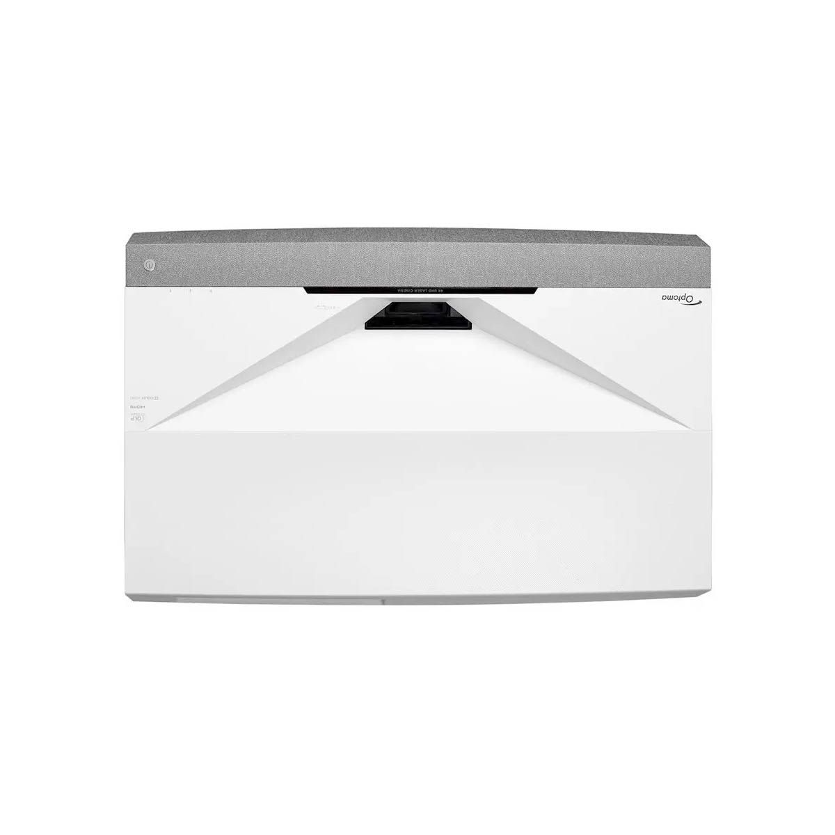 Optoma CinemaX P2 White Smart 4K UHD Laser Projector for Home Theater | 3000 Lumens Superior Image with Laser & 6-Segment Color Wheel | Ultra-Short Throw | Built-In Soundbar | Works w/ Alexa & Google