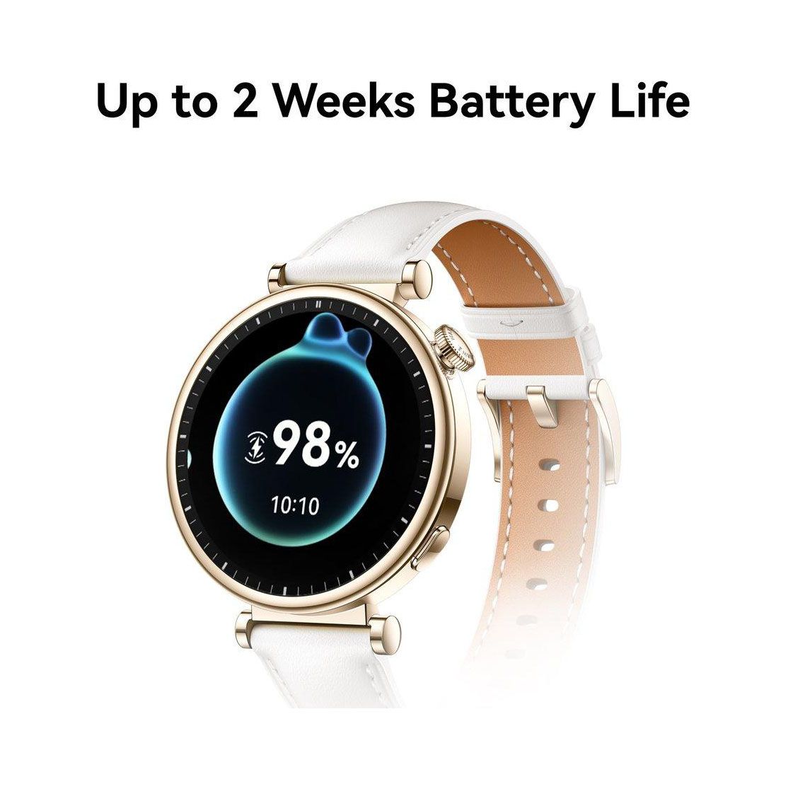 HUAWEI Watch GT 4 in White Smart Sports Waterproof Wi-Fi GPS AMOLED Gold