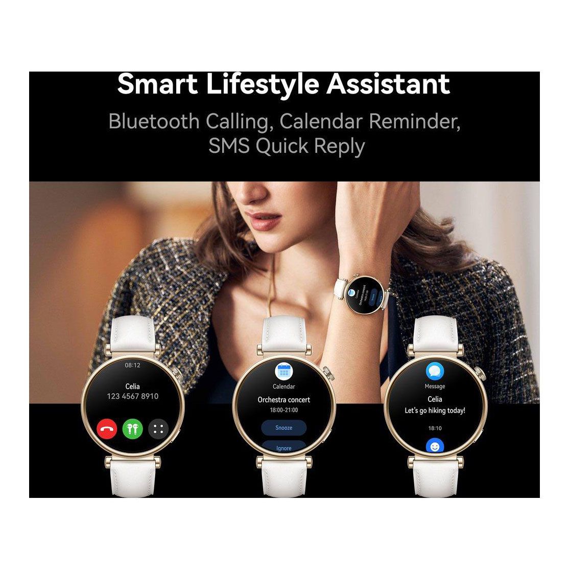 HUAWEI Watch GT 4 in White Smart Sports Waterproof Wi-Fi GPS AMOLED Gold