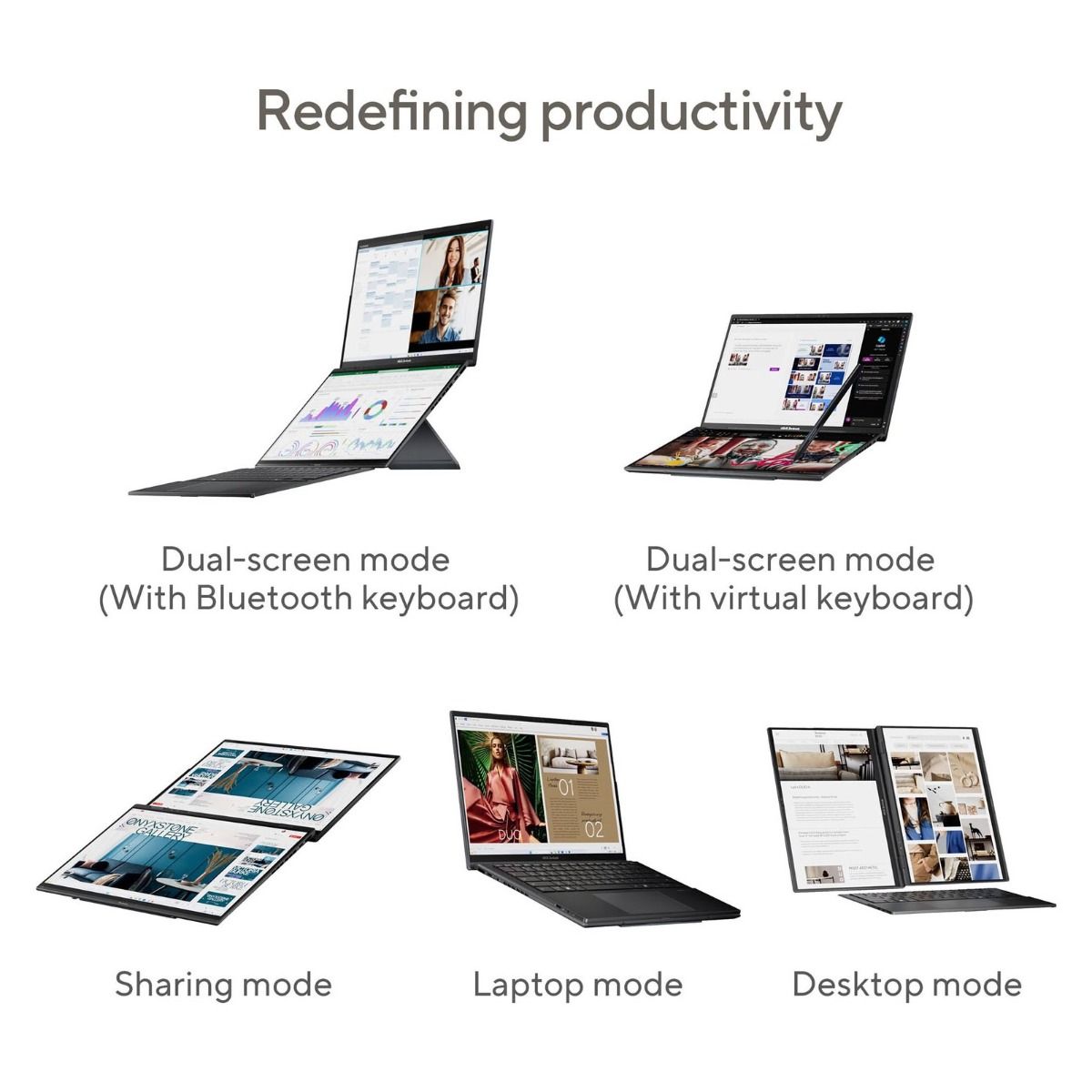 ASUS Zenbook Duo 14" OLED Laptop Touch Core Ultra 9 32GB RAM 1TB SSD Grey