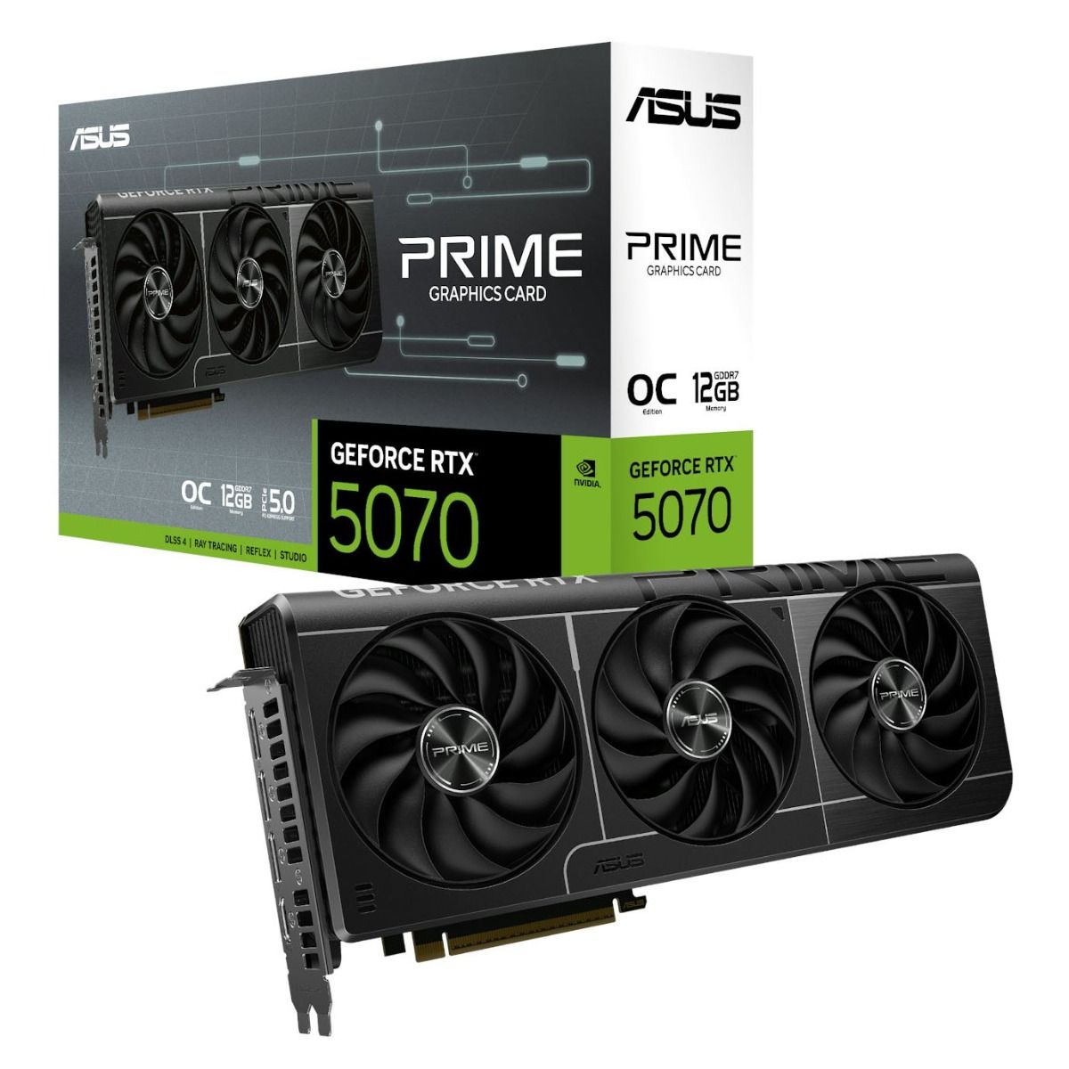 ASUS NVIDIA GeForce RTX 5070 Prime OC Graphics Card 12GB GDDR7 6144 Cores