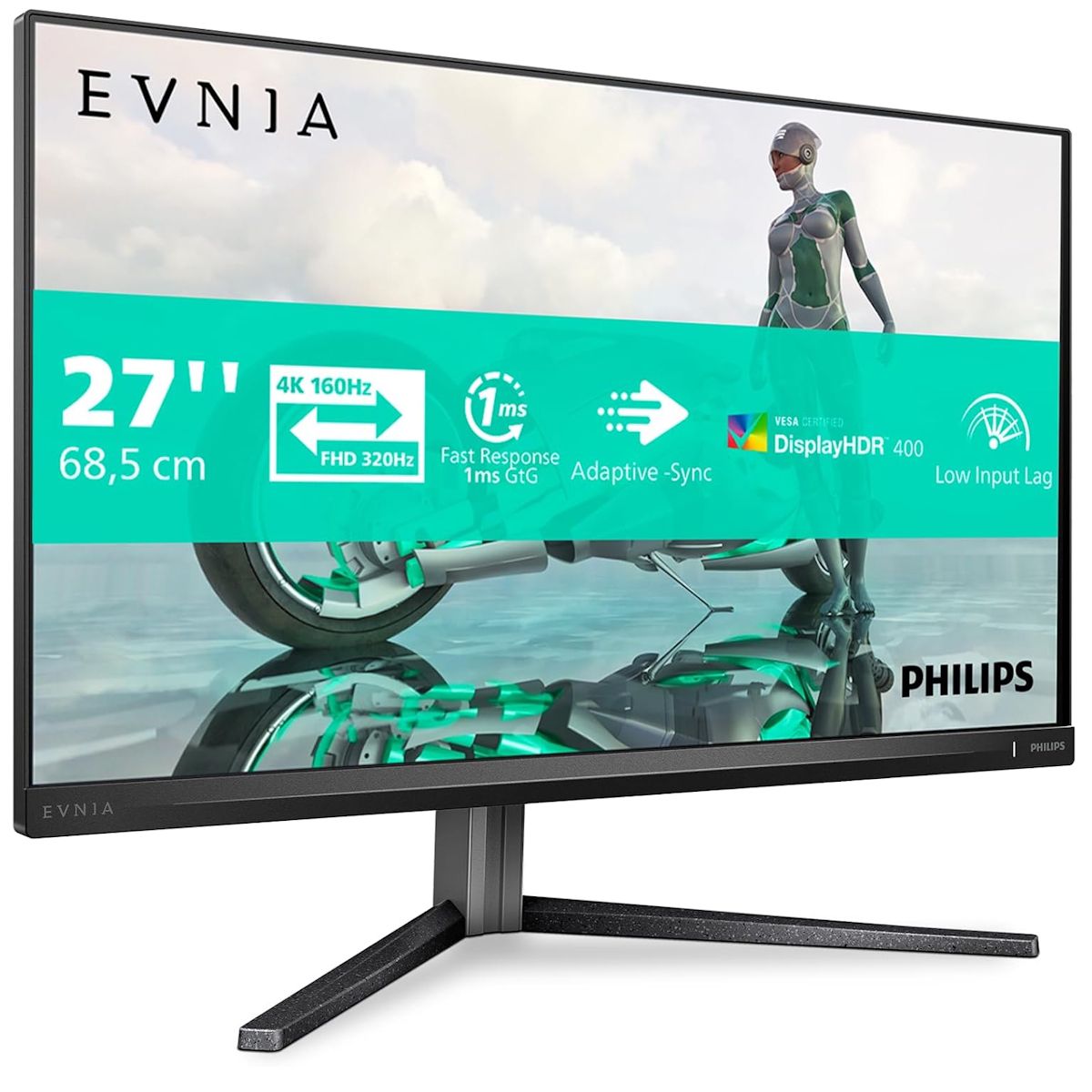 Philips Evnia 3000 27" Gaming Monitor Dual Mode 4K 160Hz & FHD 320Hz Grey