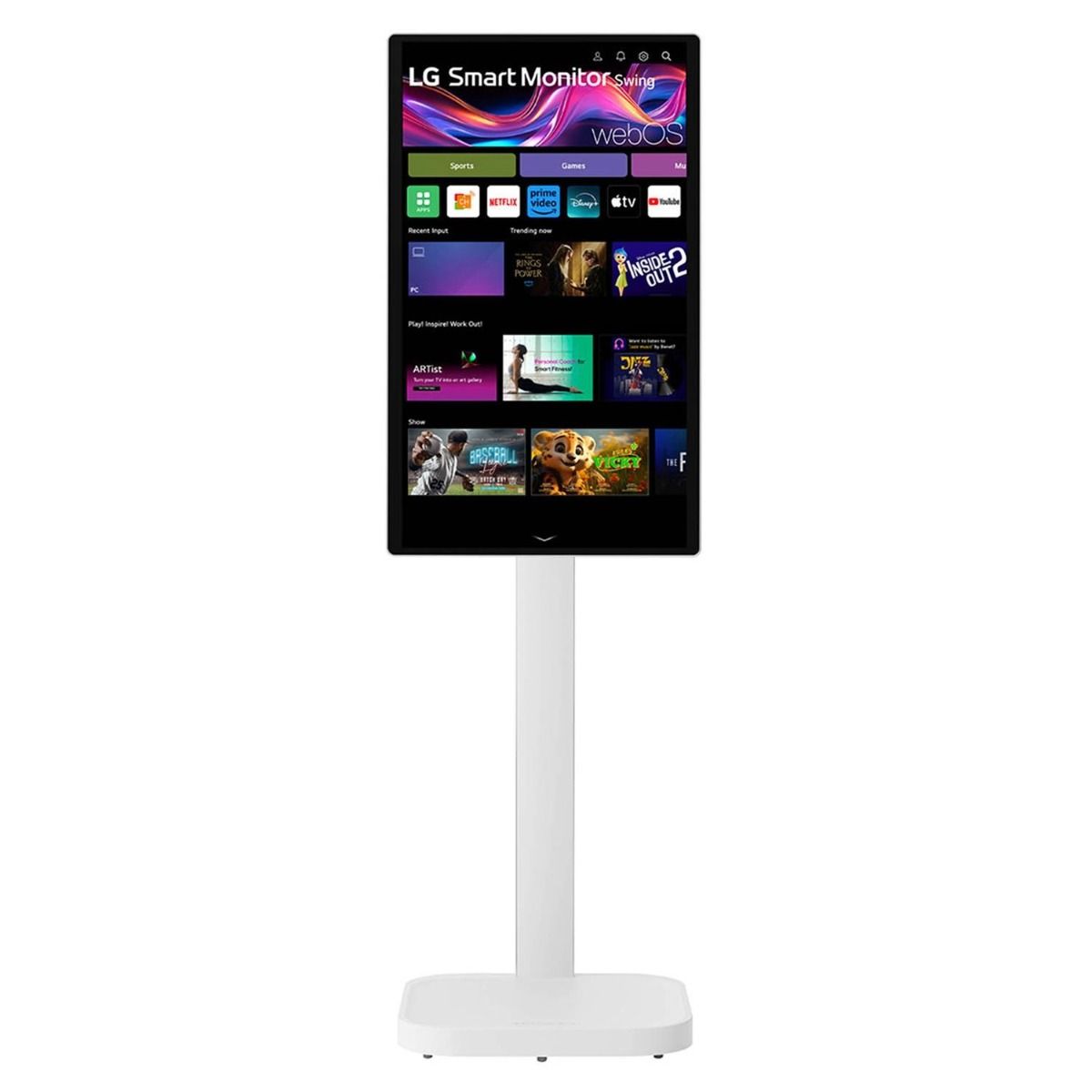 LG Swing 31.5" 4K Smart Touchscreen Monitor Adjustable Stand with Wheels WebOS