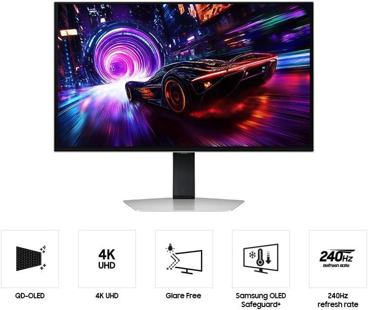 Samsung Odyssey OLED G81SF 32" 4K Monitor 240Hz 0.03ms Silver