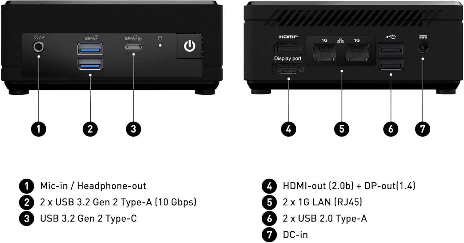 MSI Cubi N ADL Barebone Mini PC Intel N200 No RAM No SSD No OS