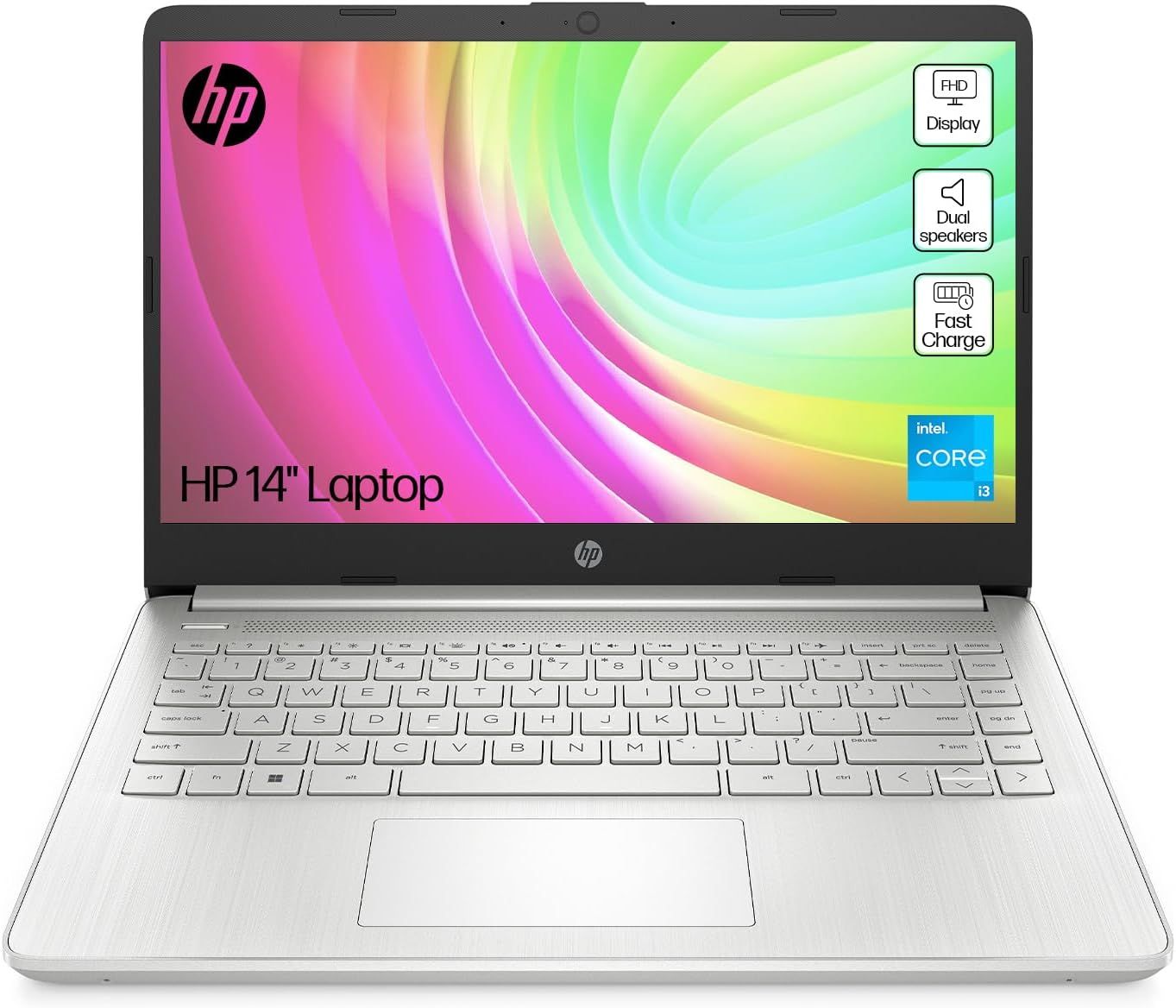HP 14s-dq5013na 14" Full HD Laptop Intel Core i3 4GB RAM 128GB SSD Silver
