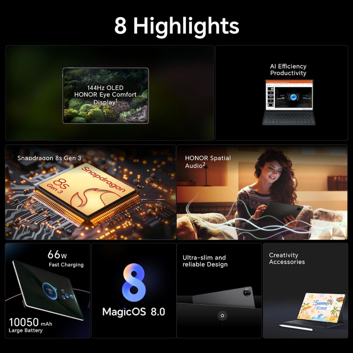 HONOR MagicPad 2 12.3" OLED Tablet Snapdragon 8s 12GB RAM 256GB Storage MagicOS Black