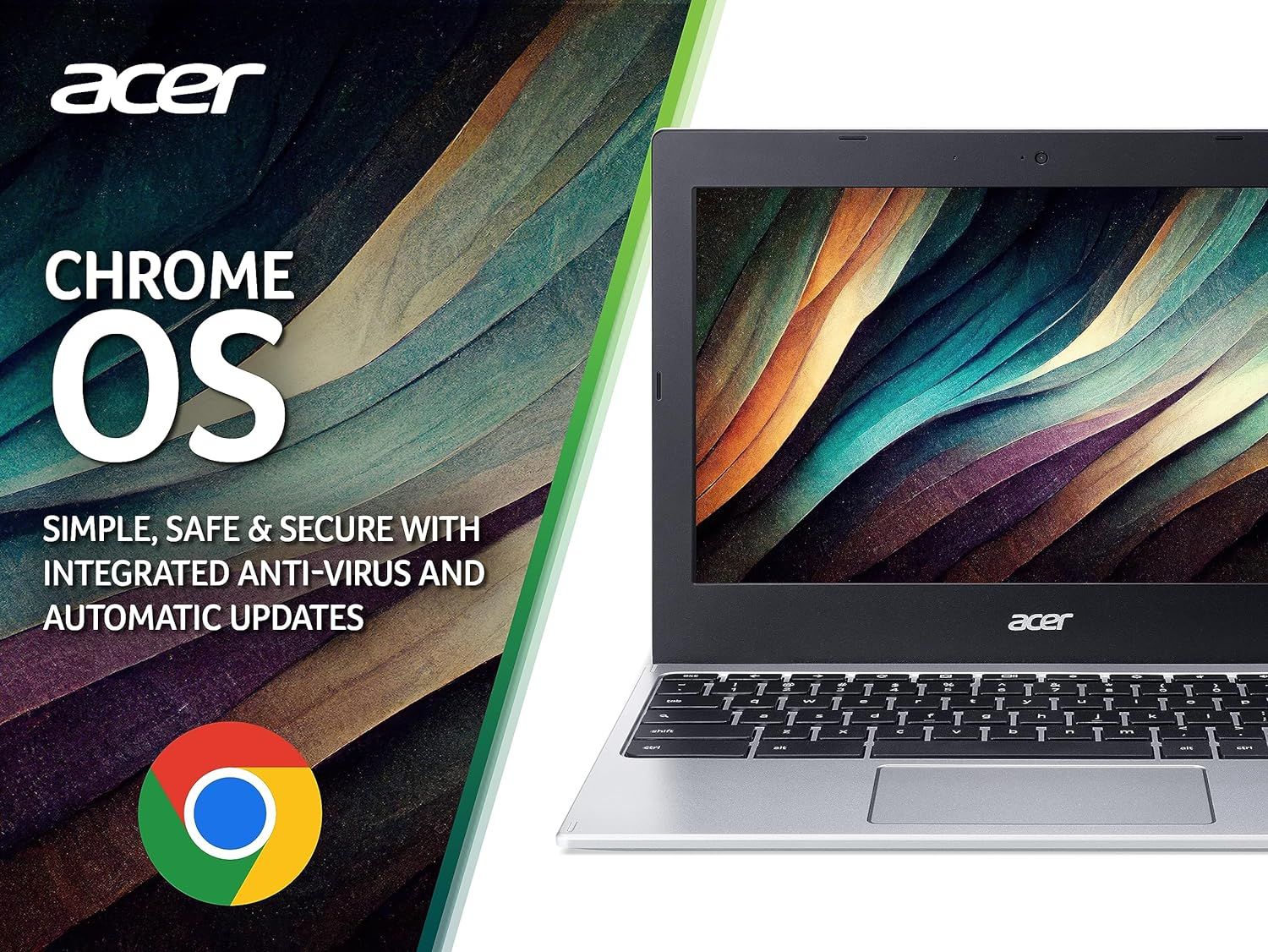 Acer Chromebook 311 11.6" Laptop MediaTek ARM CPU 4GB RAM 64GB eMMC Storage Silver