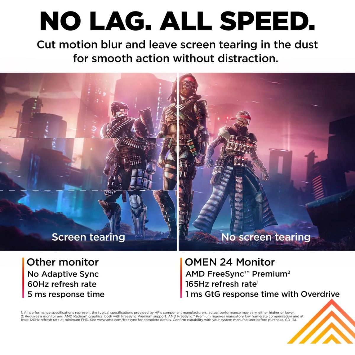 HP Omen 24 23.8" Full HD IPS Gaming Monitor 165Hz Refresh 1ms Response