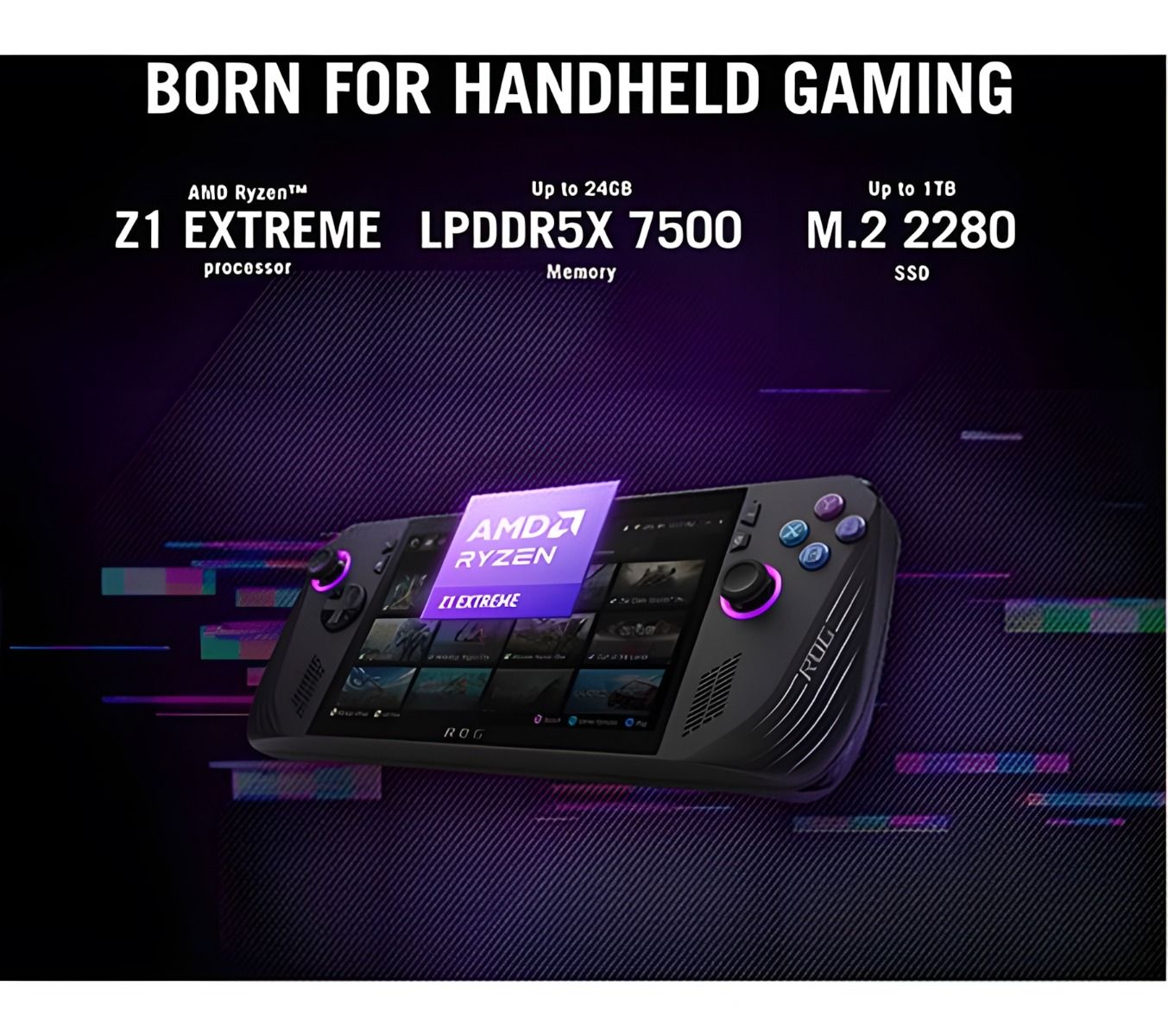 ASUS ROG Ally X Handheld Gaming Console 7" FHD Touchscreen AMD Z1 Extreme 24GB 1TB