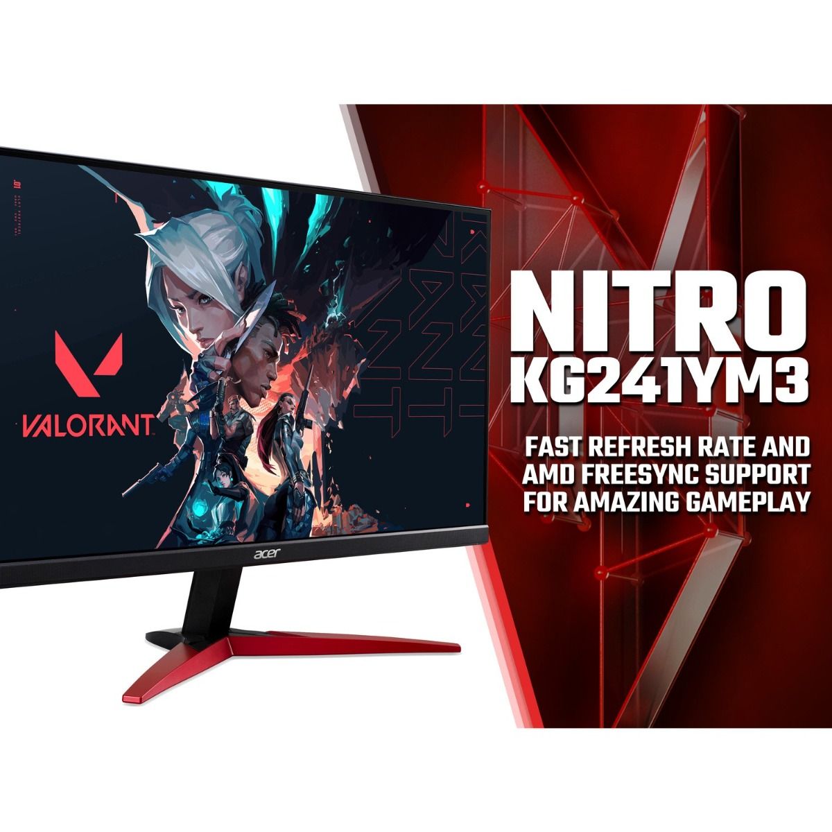 Acer Nitro KG1 KG241Y M3 23.8" Full HD IPS Monitor 180Hz Refresh 1ms Response