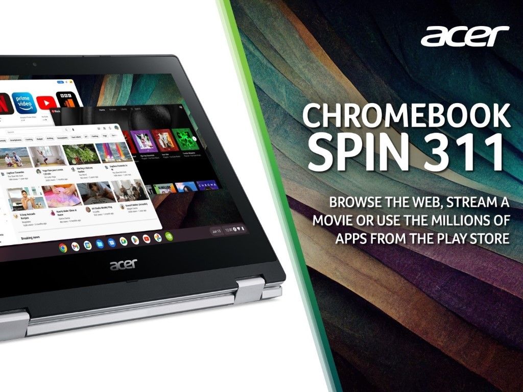Acer ChromeBook Spin 311 11.6" Touch Laptop MediaTek MT8183 4GB RAM 64GB eMMC