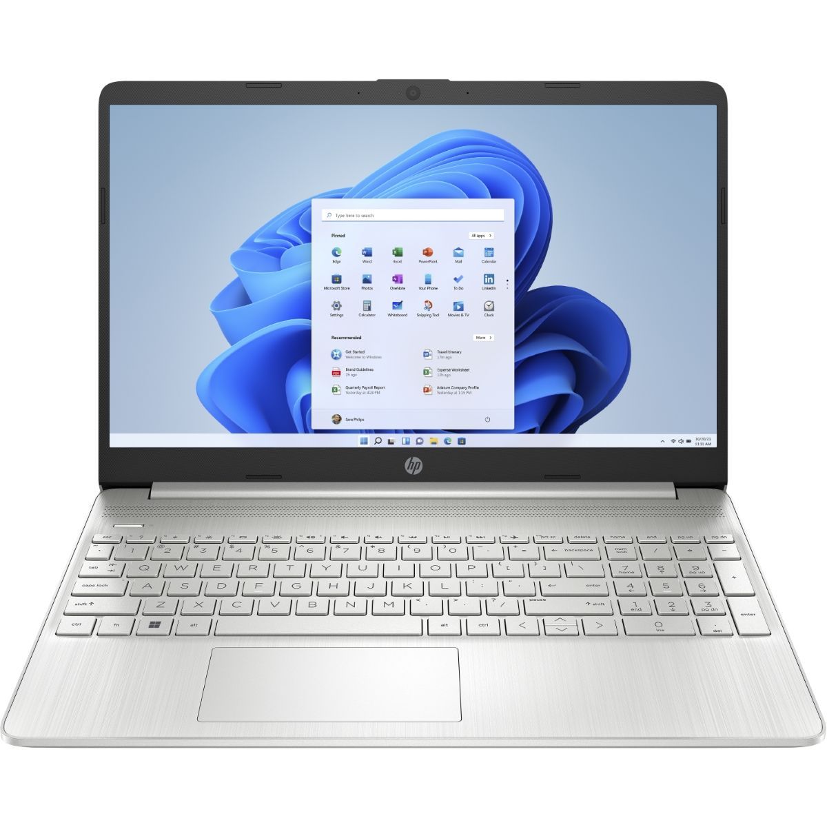 HP 15s-fq0028na 15.6" Laptop Intel Pentium Silver 4GB RAM 128GB SSD Silver